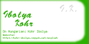 ibolya kohr business card